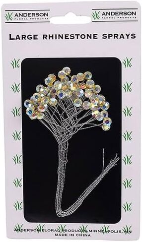 Reliant Ribbon 67142-000-Q Rhinestone Spray 2 Crystal RD Floral Assories ، 12 قطعة ، واضحة in Kuwait