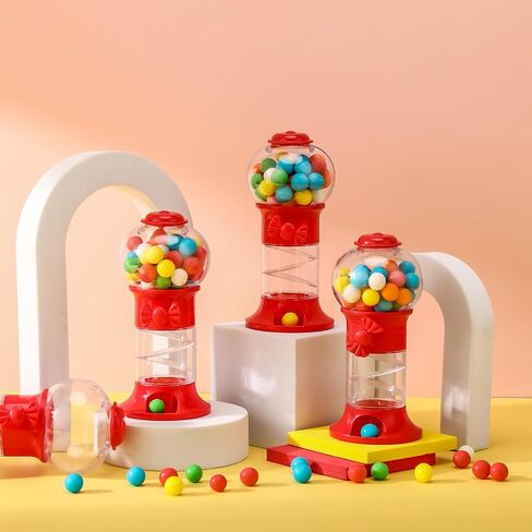 12 Pack Mini 5 "Gumball Machine بدون Candy Plastic Bubblegum Machine Red Gumball Machine Machine Machine for Novelty Birthday Party Fits 0.05" Small Gumball in Kuwait