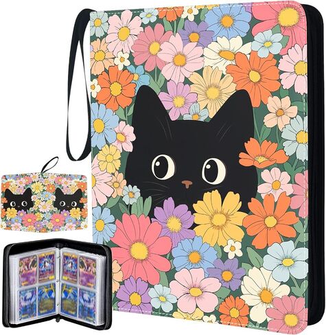 Trading Card Binder 4 pocket for Game Cards, Card Binder 400 Pockets, 50-page Trading Card Holder Holds 400 Cards, Portable Collection Card Album for Boys and Girls in Kuwait