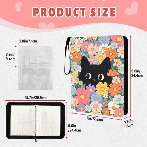 Trading Card Binder 4 pocket for Game Cards, Card Binder 400 Pockets, 50-page Trading Card Holder Holds 400 Cards, Portable Collection Card Album for Boys and Girls in Kuwait