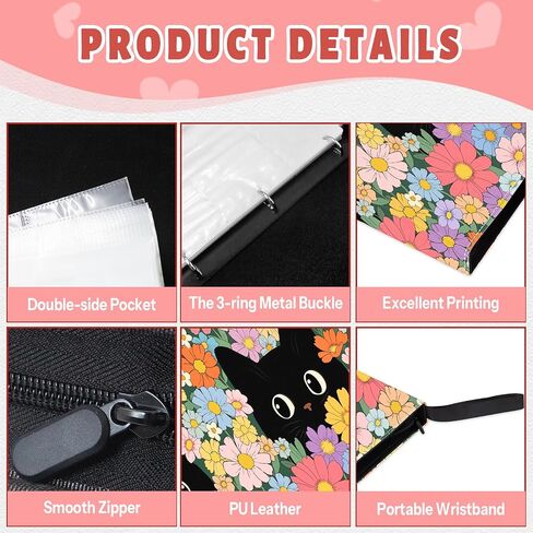 Trading Card Binder 4 pocket for Game Cards, Card Binder 400 Pockets, 50-page Trading Card Holder Holds 400 Cards, Portable Collection Card Album for Boys and Girls in Kuwait
