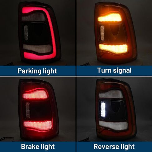 LED Tail Light Assembly For Dodge Ram 2500 3500 2019 2020 2021 2022 2023 2024 Right Passenger Side Black Bezel Rear Lamp w/Blind Spot (Module NOT Included) 68361722AH CH2801224 in Kuwait