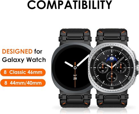 حزام جلد WINGLE لساعة Samsung Galaxy Watch Ultra Bands 47 مم للرجال عريض وقوي من الجلد الأصلي مع موصل معدني ودرع متين كاجوال للأعمال Galaxy Watch 7 Ultra Bands in Kuwait