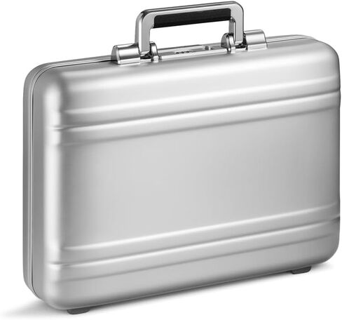 ZERO Halliburton Classic Aluminum 3.0 Medium Briefcase, Top Carry Handle, Organizational Sleeve, Fits 15.6 Laptop/B4 files, Single-Lock System, Iconic Double Rib Design, Hardside Attache, Silver in Kuwait