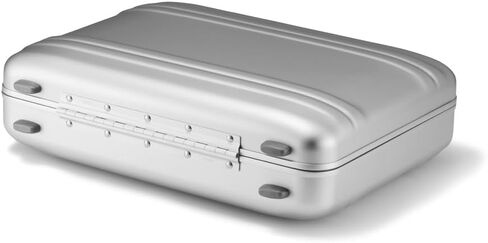 ZERO Halliburton Classic Aluminum 3.0 Medium Briefcase, Top Carry Handle, Organizational Sleeve, Fits 15.6 Laptop/B4 files, Single-Lock System, Iconic Double Rib Design, Hardside Attache, Silver in Kuwait