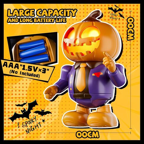 لعبة Kids Toys Halloween Robot Toy ، ألعاب مزحة مع موسيقى وألعاب الرقص للأولاد والبنات الذين تتراوح أعمارهم بين 3 سنوات (روبوت اليقطين) in Saudi Arabia