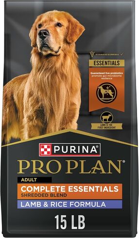 Purina Pro Plan Complete Essentials Shredded Blend Beef and Rice Dog Food Dry Formula with Probiotics for Dogs - 15 lb. Bag in Kuwait