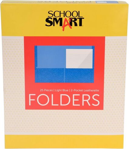 School Smart 2-Pocket Folders with No Brads, Green, Pack of 25 in Kuwait
