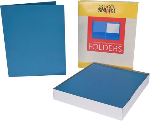 School Smart 2-Pocket Folders with No Brads, Green, Pack of 25 in Kuwait