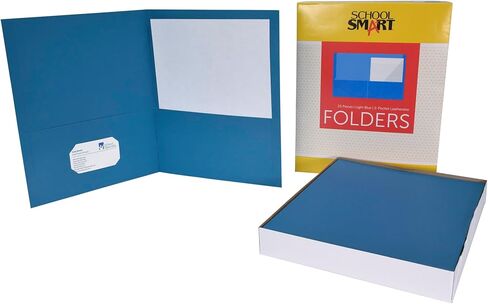 School Smart 2-Pocket Folders with No Brads, Green, Pack of 25 in Kuwait