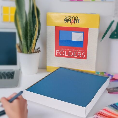 School Smart 2-Pocket Folders with No Brads, Green, Pack of 25 in Kuwait