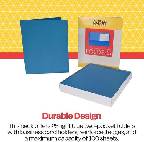 School Smart 2-Pocket Folders with No Brads, Green, Pack of 25 in Kuwait