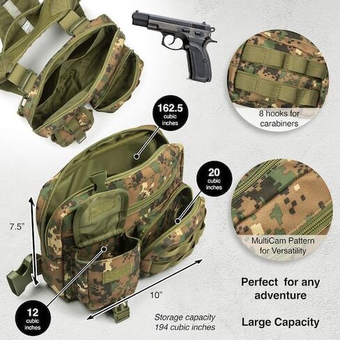 Tactical Chest Pack For Men - Rig - Hunt - Fish - EDC Workouts and Sport in Saudi Arabia
