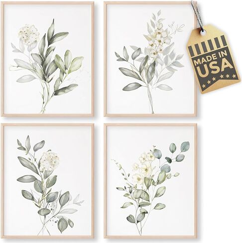 Vintage Botanical Flowers Art Prints (Set of 6) - Unframed - 8x10s | Charming and Classic Floral Décor for Your Home | Living Room Wall Décor | Vintage Wall Art | Vintage Wall Décor | Office Décor in Kuwait