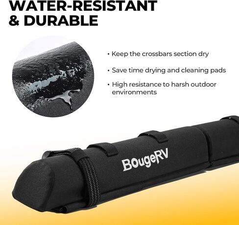 منصات ناعمة لحامل السقف من BougeRV لركوب الأمواج SUP Kayak Canoe Ladder Ladder Luggage Carrier، عالمية لأشكال مختلفة من القضبان المتقاطعة، وسادات العارضة لرف السيارة مقاومة للماء مع شريطين سقاطة لا نهاية لهما in Kuwait
