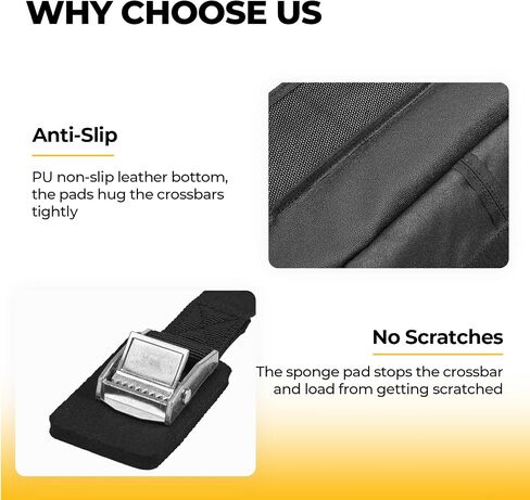 منصات ناعمة لحامل السقف من BougeRV لركوب الأمواج SUP Kayak Canoe Ladder Ladder Luggage Carrier، عالمية لأشكال مختلفة من القضبان المتقاطعة، وسادات العارضة لرف السيارة مقاومة للماء مع شريطين سقاطة لا نهاية لهما in Kuwait