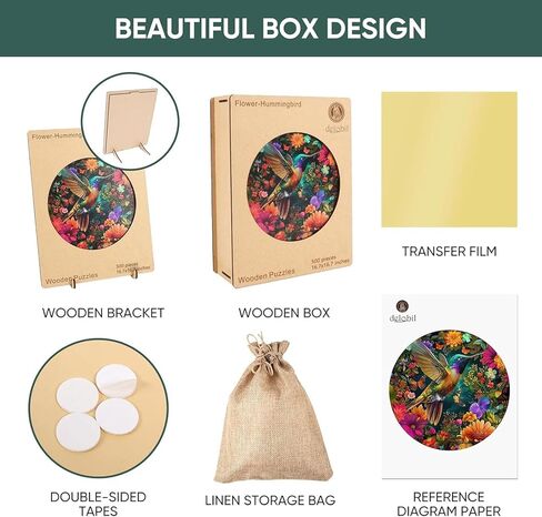 الألغاز الخشبية للبالغين ، والألغاز الخشبية الطنانة 200 قطعة ، والألغاز الفريدة من نوعها على شكل الطيور ، والهدايا الإبداعية عيد ميلاد ممتعة ألعاب للأجهزة العائلية ، 11.2 × 11.2 بوصة ، متوسطة الحجم in Kuwait