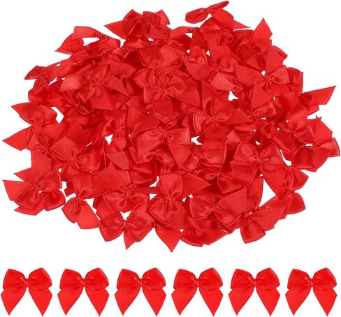 100Pcs Pink Ribbon Small Bows for Crafts - 1 inch Little Tiny Fabric Bows for Crafts DIY Wedding Birthday Invitation Decor Gift Wrapping Pink Theme Party Decoration and Sewing on Cloth in Saudi Arabia