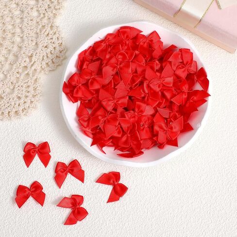 100Pcs Pink Ribbon Small Bows for Crafts - 1 inch Little Tiny Fabric Bows for Crafts DIY Wedding Birthday Invitation Decor Gift Wrapping Pink Theme Party Decoration and Sewing on Cloth in Saudi Arabia