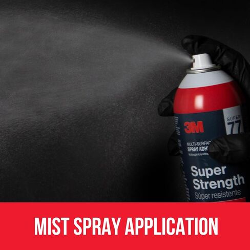 3M Super 77 Multi-Surface Spray Adhesive, 7.35 oz., Low VOC, Quick Bond, Fast Drying, Clear Finish for Foil, Foam, Paper, Metal, Plastic, Fabric, and Cardboard (77-10-NAT) in Saudi Arabia