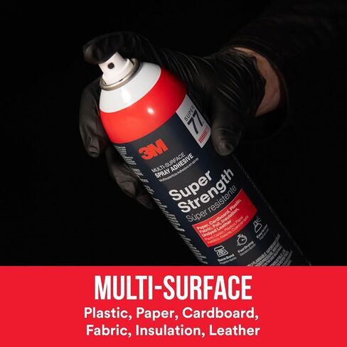 3M Super 77 Multi-Surface Spray Adhesive, 7.35 oz., Low VOC, Quick Bond, Fast Drying, Clear Finish for Foil, Foam, Paper, Metal, Plastic, Fabric, and Cardboard (77-10-NAT) in Saudi Arabia