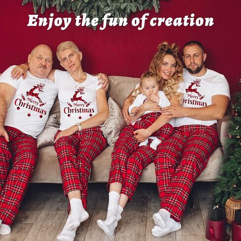 13Pcs Christmas Vinyl for Cricut,12x10 Inch Black White Red Green Plaid HTV Iron on, Leopard Pattern Print Vinyl Bundle for DIY T-Shirt in Kuwait