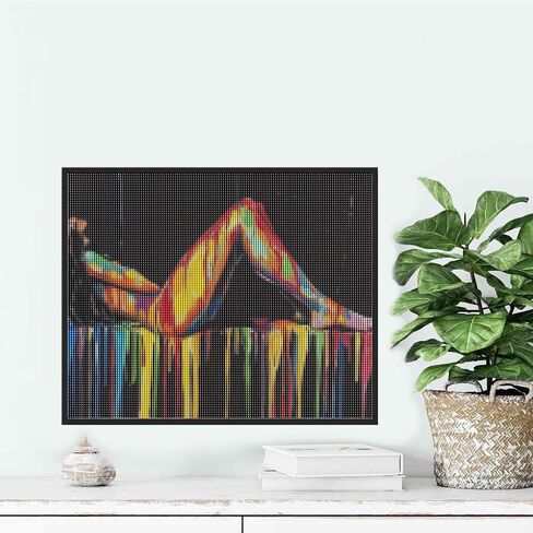 Ginfonr DIY 5D Diamond Art Kits for Adults, Woman Diamond Painting for Adults, Diamond Art Flower Full Drill, Diamond Art Kits Embroidery Rhinestone Craft for Home Wall Decor 12 * 16 Inch in Kuwait