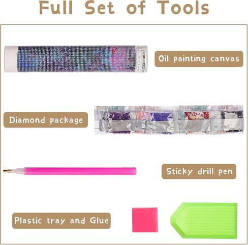 Ginfonr DIY 5D Diamond Art Kits for Adults, Woman Diamond Painting for Adults, Diamond Art Flower Full Drill, Diamond Art Kits Embroidery Rhinestone Craft for Home Wall Decor 12 * 16 Inch in Kuwait
