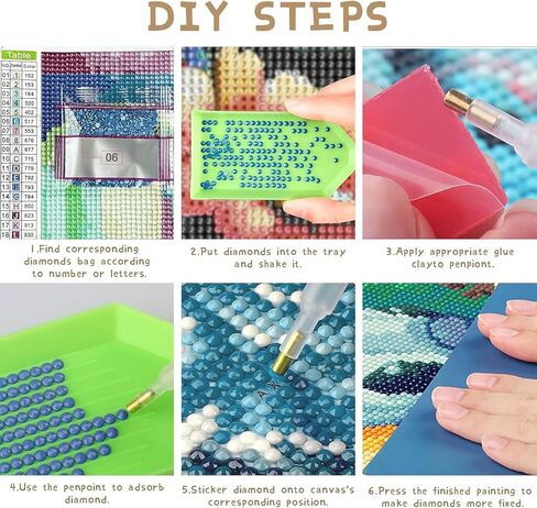 Ginfonr DIY 5D Diamond Art Kits for Adults, Woman Diamond Painting for Adults, Diamond Art Flower Full Drill, Diamond Art Kits Embroidery Rhinestone Craft for Home Wall Decor 12 * 16 Inch in Kuwait