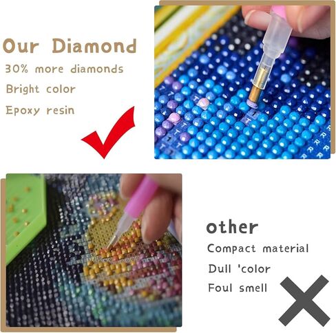 Ginfonr DIY 5D Diamond Art Kits for Adults, Woman Diamond Painting for Adults, Diamond Art Flower Full Drill, Diamond Art Kits Embroidery Rhinestone Craft for Home Wall Decor 12 * 16 Inch in Kuwait