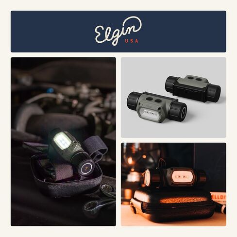 مصباح أمامي Elgin Helldiver قابل لإعادة الشحن فائق السطوع 600 لومن LED USB مصباح أمامي IP66 مقاوم للطقس مع 6 أوضاع إضاءة مع ضوء أحمر، حامل مغناطيسي للعمل والبناء والخارج والتخييم in Kuwait