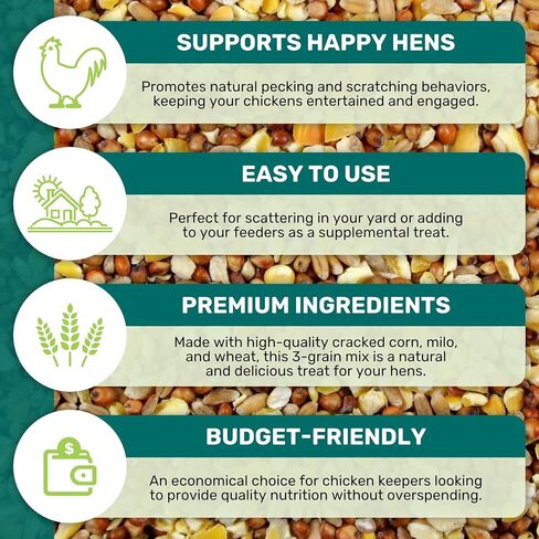 LEACH GRAIN & MILLING CO. Chicken Scratch 5 Lbs, Chicken Feed - High Protein and Fiber - Healthy Whole Grains - Supports Energy & Digestive Health, Natural Food and Supplies for Poultry in Kuwait