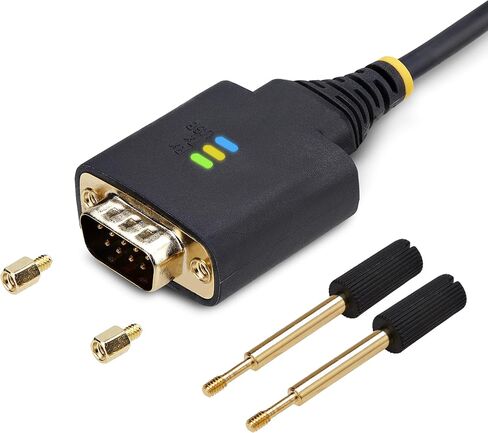 StarTech.com 1ft/30cm USB to Serial Adapter Cable, COM Retention, FTDI, USB-A to DB9 RS232, Interchangeable DB9 Nuts/Screws in Kuwait