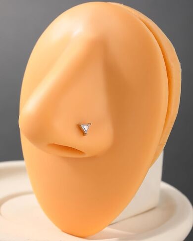 Jewseen 925 Sterling Silver Nose Ring,L Shaped Nose Stud, 20G Nose Bone,Clear CZ Nose Piercing Jewelry,Exquisite Leaf Nose Barbell for Women Men in Kuwait