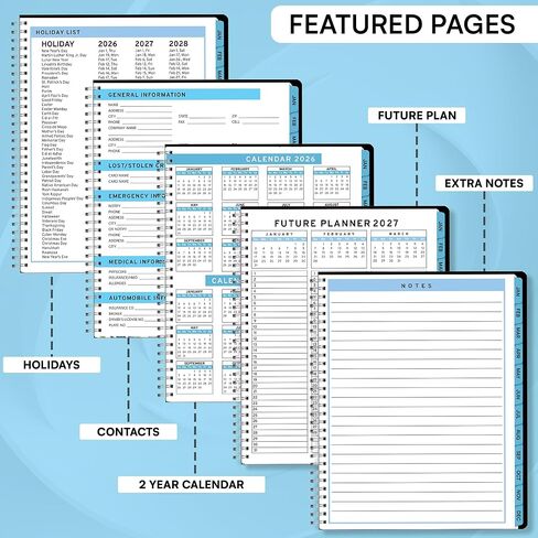 2025 كتاب المواعيد والمخطط- Ensight 8.5 × 11 بوصة ، مخطط أسبوعي كبير كل ساعة ، التقويم والجدول الزمني ، 15 دقيقة ، فحوصات زمنية ، الأعمال التجارية والمخطط الشخصي يناير 2025- ديسمبر 2025- الأزرق in Kuwait