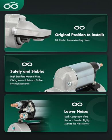 SCITOO Starter for 16016 Starter Motor Fits for 2018-2019 for Ford for Escape 2.5L,2017-2019 for Ford for Explorer 2.3L,2017-2018 for Ford for Focus 2.0L,2017-2020 for Ford for Fusion 2.0L in Kuwait