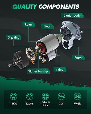 SCITOO Starter for 16016 Starter Motor Fits for 2018-2019 for Ford for Escape 2.5L,2017-2019 for Ford for Explorer 2.3L,2017-2018 for Ford for Focus 2.0L,2017-2020 for Ford for Fusion 2.0L in Kuwait