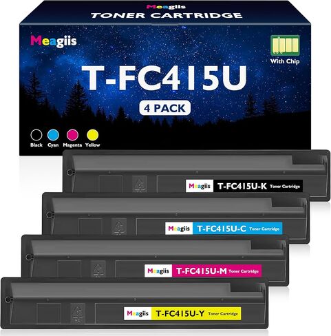 T-FC415U Toner Cartridge Replacement for Toshiba T-FC415U Toner T-FC415U-K T-FC415U-C T-FC415U-M T-FC415U-Y Works with Toshiba E-Studio 2515AC 3015AC 3515AC 4515AC 5015AC Printer (4-Pack) in Kuwait