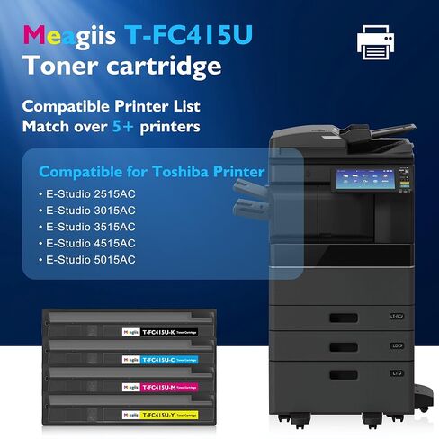 T-FC415U Toner Cartridge Replacement for Toshiba T-FC415U Toner T-FC415U-K T-FC415U-C T-FC415U-M T-FC415U-Y Works with Toshiba E-Studio 2515AC 3015AC 3515AC 4515AC 5015AC Printer (4-Pack) in Kuwait