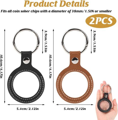 Leather Coin Holder Keychain, Waterproof and Scratchproof Coin Protector for Commemorative Coins, Collectible Display, Gifts, and Daily Carry Accessory in Kuwait