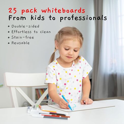 12 Small Dry Erase Board for Kids - White Board for Kids, Students and Teachers | Durable, Portable Kids Mini Whiteboard | Double Sided Small White Boards | Lined and Plain, 9"x12" in Kuwait