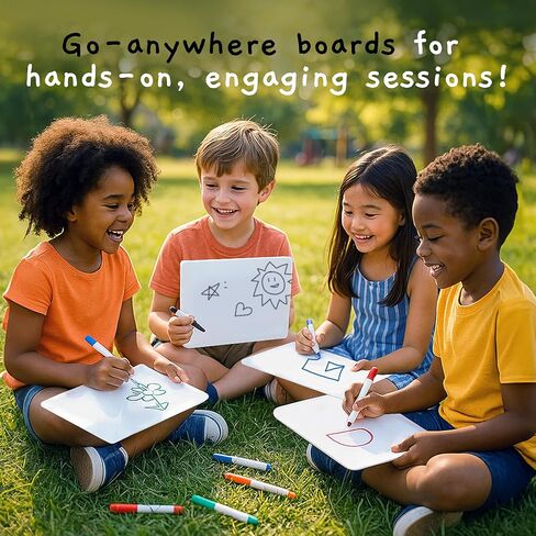 12 Small Dry Erase Board for Kids - White Board for Kids, Students and Teachers | Durable, Portable Kids Mini Whiteboard | Double Sided Small White Boards | Lined and Plain, 9"x12" in Kuwait