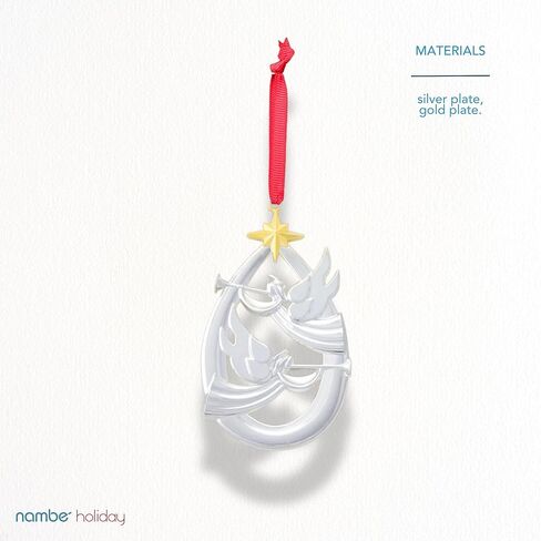 nambe Nouveau Cross Ornament | Beautiful Holiday Symbol for Christmas Home Décor | Made of Silver Plate | Measures 3.3" x 5.5" | Designed by Mike Altomari in Kuwait