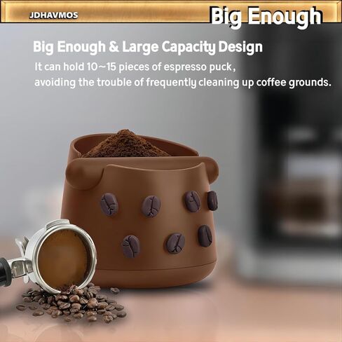 صندوق طحن القهوة |صندوق طحن قهوة الإسبريسو |التخلص من حاوية القهوة المطحونة | قضيب طرق قابل للإزالة وقاعدة مطاطية مضادة للانزلاق | ملحقات ماكينة الإسبريسو | قطعة قماش باريستا واحدة، صندوق طرق واحد (أسود)|JDHAVMOS in Kuwait