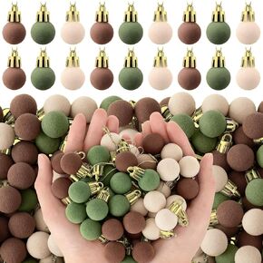 120 Pcs Mini Christmas Velvet Balls Ornaments Bulk 0.79"/20 mm Miniature Flocked Velvet Christmas Ornament Mini Christmas Tree Ball Small Bulbs for Holiday Hanging Decor(Blue) in Kuwait