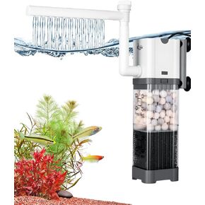 AQQA Aquarium Sponge Filter Submersible Filter Ultra Quiet Fish Tank Filters 2 in 1 with Filtration and Aeration with 1 Spare Sponge for Shrimp Betta Fish Tank 30-120 Gallon in Kuwait