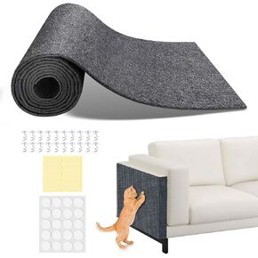 Anti Cat Scratch Furniture Protector - Trimmable Stick-on Sofa Guard Mat, Multi-Surface Protector for Leather Couches, Walls & Cat Towers, 78.7"x15.8" Peel-and-Stick (Dark Gray) in Saudi Arabia