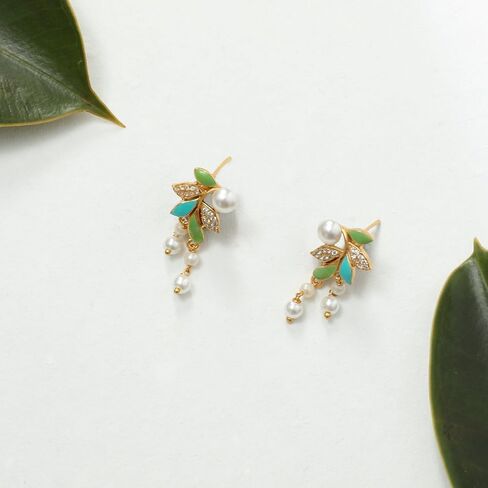 Tarinika Neetu Antique Jadau Chandbali Earrings - Indian Earrings for Women | Perfect for Ethnic Occasions | Traditional Indian Jewelry | 1 Year Warranty* in Kuwait