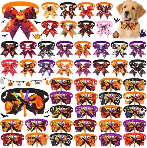 50 PCS 4th of July Dog Bow Ties Pantriotic Dog Choldars Bulk American USA FLAG PET TWILAR NECKTIES for mediule medium pet cat outfitory inspendence memorial day supplies ford supplies in Saudi Arabia