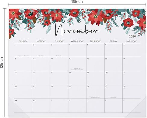 2025-2026 Magnetic Calendar for Fridge, Jokotha Monthly Refrigerator Calendar Runs from July 2025 to December 2026, 15" x 12", Floral Design, Strong Magnets, Easy Planning & Organization in Kuwait